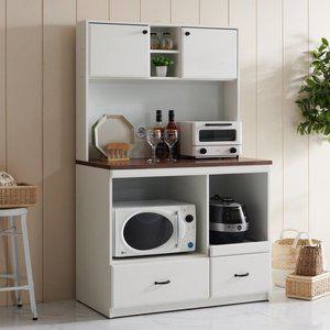 [슈퍼홈]에버렛 광파렌지대 홈카페 전자렌지대 주방 수납장 1000 (상부장set)