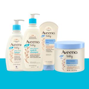 [Aptaclub I Aveeno baby] 우리 아기 데일리 베이직 케어 세트(Set.2)(데일리샴푸+로션+더멕사크림+나잇밤)