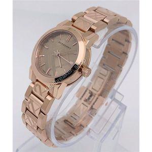 BURBERRY 버버리 더 시티 BU235 올로즈 골드톤 스테인리스 스틸 26mm 여성 시계 271616