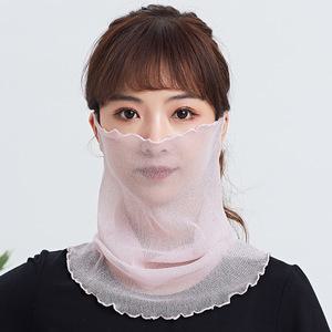 3953 시스루 넥워머 마스크 여름 냉감 여자 여성 목토시 여름 멀티스카프 쿨 망사 헤어밴드