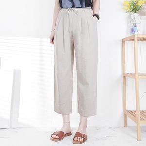 [103st] 냉감 기능성 시원한 여름 바지/핀턱 밴딩 스판 쿨 배기 팬츠 8부/ S~3XL 여성 빅사이즈