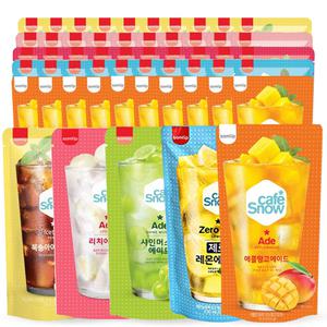 삼립 카페스노우 에이드 230ml 5종 50개(애플망고/레몬제로/복숭아/망고제로/샤인)/편의점 파우치