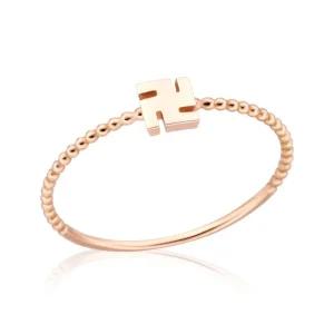 갤러리아 [비앤비골드] 18K 볼볼링 4mm 종교 만자 반지 RSS38771