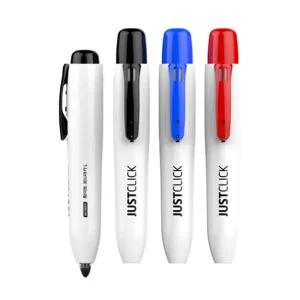 모리스 저스트클릭 보드마카L 화이트보드 낱색 노크식 뚜껑 캡 없는 원터치 클릭 펜