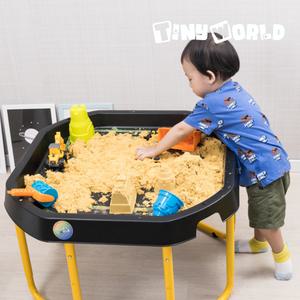 타이니월드 터프트레이 세트 블랙 화이트 놀이 테이블 책상 모래 물 블록 판