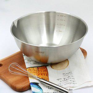 [헤킨스] 스텐 믹싱볼 베이킹 눈금 계량 다용도 대야 다라이 제빵 반죽 조리용 쌀 세척볼 28cm