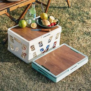 홈스월드 폴딩박스 장바구니 쇼핑카트 캐리어 시장 마트 폴딩 우드상판