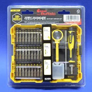 세신 라쳇드라이버세트 SB-RDS31 1101120 돋보기겸용핀셋 드라이버핸들 십자 일자 별 육각빗트세트