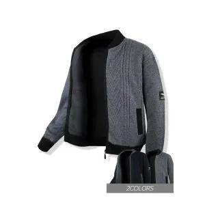 (스나이퍼샵) 댄디 기모 가죽 지퍼 가디건