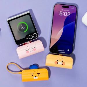아트박스/더블유아이 카카오프렌즈 힙스터 도킹형 보조배터리 5000mAh