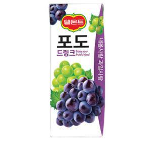 델몬트 포도 드링크 190ml 48개 과채 음료 과즙 음료수