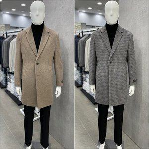 [트루젠]남자 겨울 울 캐시미어 혼방 기본 하프기장 체스터 코트 (총장90CM) 2컬러_JK