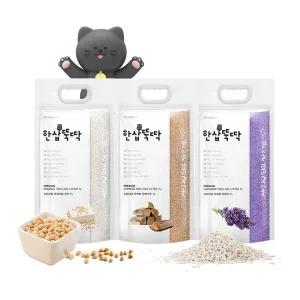 한삽뚝딱 가는입자 고양이 두부모래 7L 정량 4.9kg*3