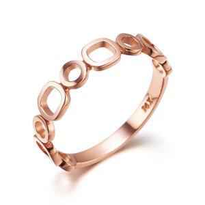 갤러리아 여자 14K 반지 레이어드 링 스퀘어 라운드 패턴