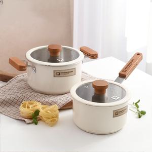 IH 스텐 편수18cm 양수20cm 2종 냄비세트 모든 열원 우드핸들 뚜껑포함