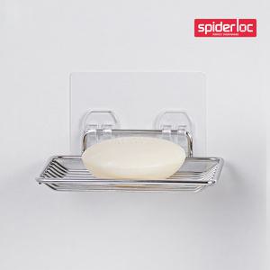 스파이더락 무타공 심플 접착식 스텐 물빠짐 비누받침대