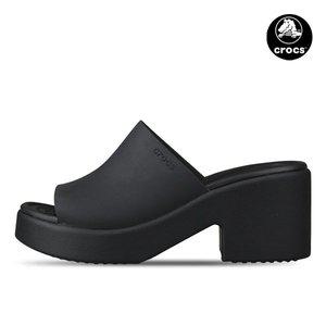 [크록스] 여성 브루클린 웨지 힐 통굽 슬리퍼 샌들 블랙 209408-060