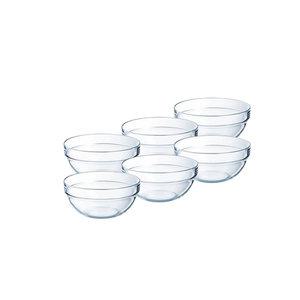 루미낙 엠필러볼 전자렌지용 강화유리 믹싱볼 샐러드볼 엠필러블볼 3호 (9cm) 6개 전용박스 1세트