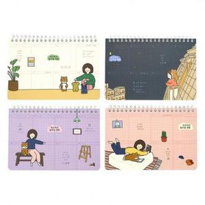 핑크풋 2500 보리 위클리 플래너 4종 세트 ivory, pink, purple, navy