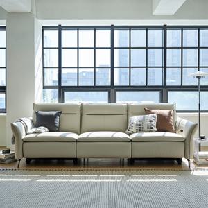 한샘 MVME 어폰 천연가죽 리클라이너 소파 4인