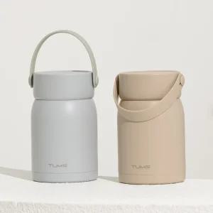 텀스 라운드 핸들 푸드자 710ml+접이식 숟가락 세트 보온도시락 보온죽통