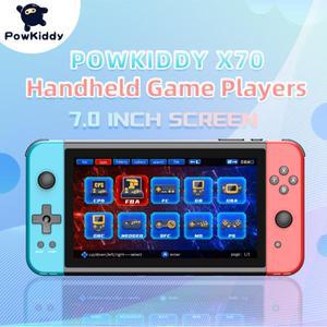 POWDY-X70 HD 레트로 핸드헬드 게임 플레이어, 7 인치 리눅스 비디오 콘솔 내장 PS1 에뮬레이터 2 컨트롤러