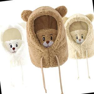 귀여운 곰돌이 마스크 모자 겨울 방한 여성 넥워머 귀마개 후드 우정 커플 목도리 뽀글이 귀달린모자