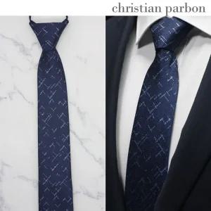크리스티안 파본 ladder 화려한 자동넥타이 7cm/타이/패션/선물용/결혼식/무늬/남성/남자/블루
