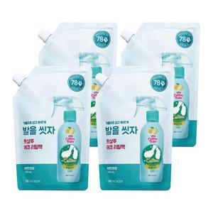 온더바디 코튼풋 발을씻자 풋샴푸 레몬향 리필 500ml 4개