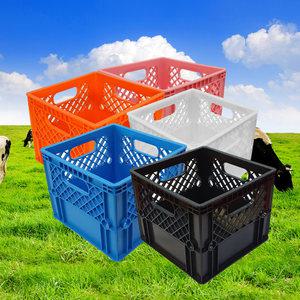 우유박스 (도서관)/플라스틱 밀크 우유상자 대형 식품 pp 편의점 마트 바구니 캠핑 수납함 정리