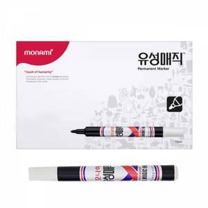 모나미 유성매직(흑색 12자루 2.0mm )