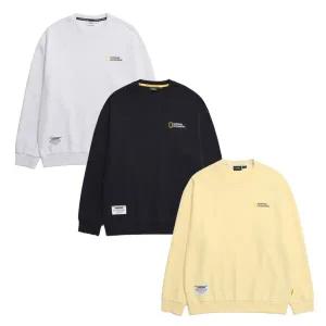 [내셔널지오그래픽] 공용 폴하스 빅 로고 세미오버핏 노기모 맨투맨 N233USW020