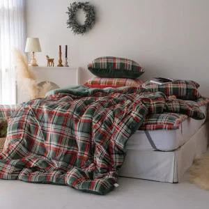 [베개솜증정] 포그니 체크 극세사 겨울 이불패드세트 SS 한파용