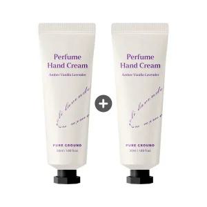 퓨어그라운드 퍼퓸 핸드크림 엠버 바닐라 라벤더 50ml 2개