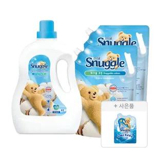 스너글 초고농축 섬유유연제 허거블코튼 4L, 1개 + 2.6L, 2개 + 증정 (섬유유연제 블루스파클 플러스 100ml, 1개 )