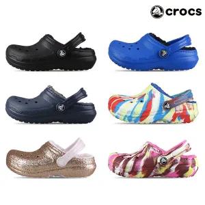 크록스 키즈 주니어 아동 라인드 글리터 겨울 방한 털 슬리퍼 실내화 6종택일