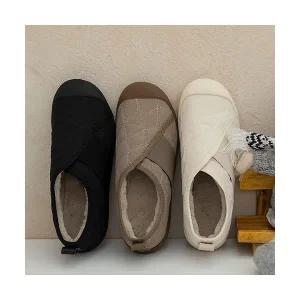 따숩 퍼안감 겨울 털 단화 패딩 방한 슬립온 2cm