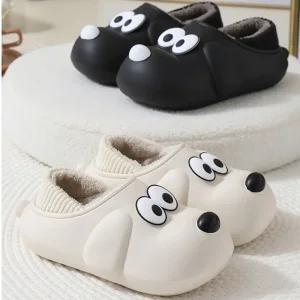 동물 EVA 방한화 슬리퍼 사무실 폴딩 방수 털실내화