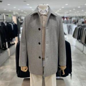 [지오지아]울캐시미어 혼방 체스터 하프 코트_ABE4CG1102_LBE_DG