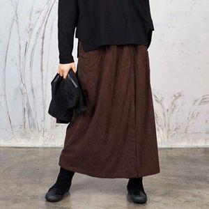 여성 코듀로이 앞뒤랩 밴딩 롱 치마바지 8810