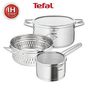 [테팔]테팔 인덕션SS 노르디카 3종(편수16+곰솥24+찜기24)