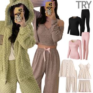 TRY외 겨울시즌 20%즉할 4종여성파자마세트/양털후드이지웨어상하/남녀발열내의세트/기모타이즈/텐셀모달/무봉제발열내의