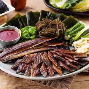 포항 구룡포 완전손질 반손질 과메기 진공포장)단품 외 2인 꽁치 야채 세트 AW