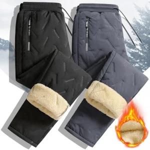 남성 겨울 융털 패딩바지 방한 트레이닝 바지 일자 조거 팬츠