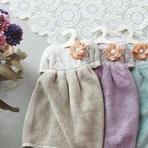 진주 코사지 주방 핸드타올 고리수건 빨아쓰는 행주