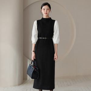 [시크라인] (~XL까지) 마인드 셔츠 니트 벨트 원피스 겨울 오피스룩 하객룩 연말룩 모임룩 파티룩 빅사이즈