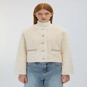 [리스트] 배색 에코 퍼 라운드 자켓(TWUJPO8204O)