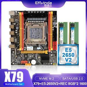 ENVINDA X79 마더보드 LGA 2011 E5 2650V2 CPU, 2*8GB DDR3 = 16GB REG ECC RAM PC3 12800R 메모리 콤보 키