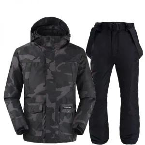 남자 여자 스키복 남성 여성 보드복 세트 위장 스키 재킷 및 바지 여성용 슈트 스노보드 키트 매우 따뜻한