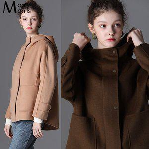 [모리모리스]하이넥 후드 핸드메이드 울코트_P352315679